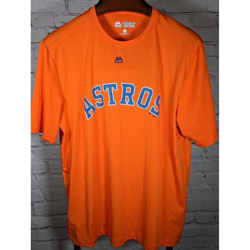 Houston Astros Majestic Evolution Tee Coolbase Orange T Shirt Men’s Size XL